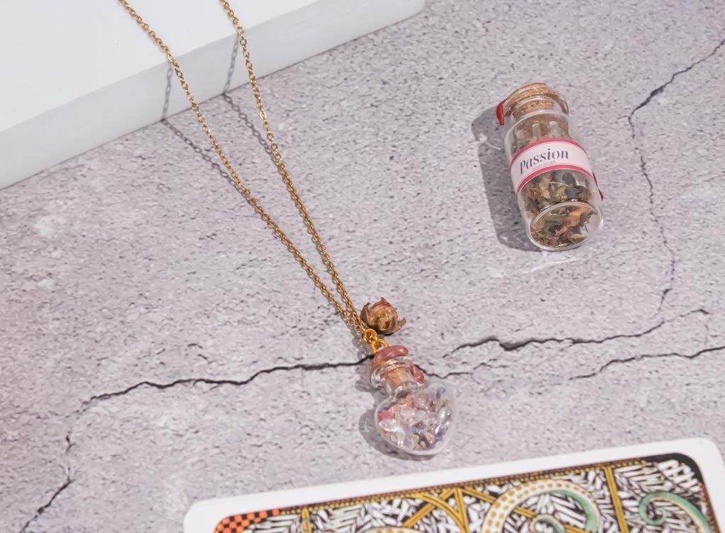 Beauty and Glamour spell Jar Necklace