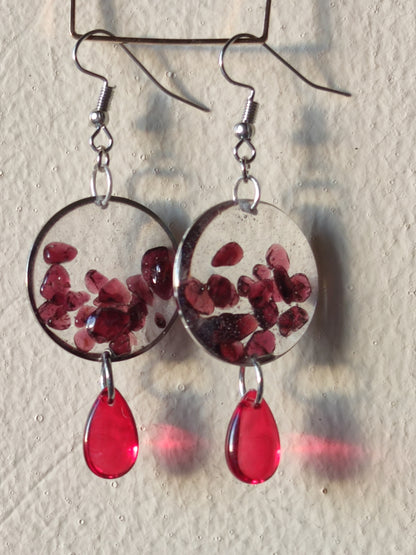 Goddess Persephone`s Pomegranate Inspired Earrings