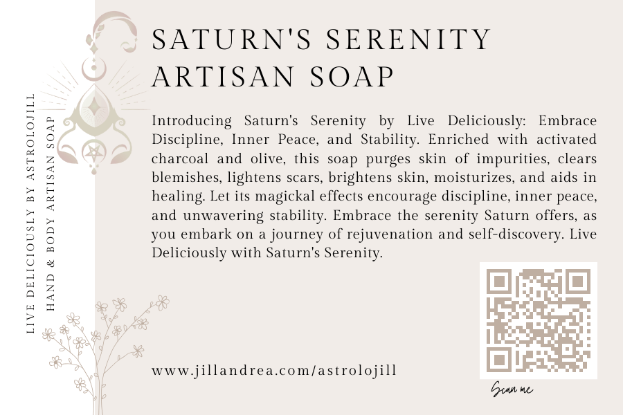 Saturn's Serenity Artisan Soap - AstroloJill & Live Deliciously